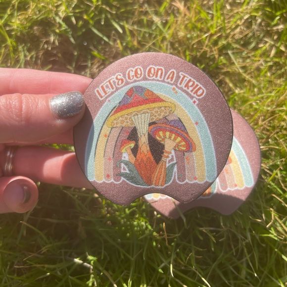 Let’s Go On A Trip Pink Rainbow Car Coaster Set | Car Accessories - Picture 6 of 10